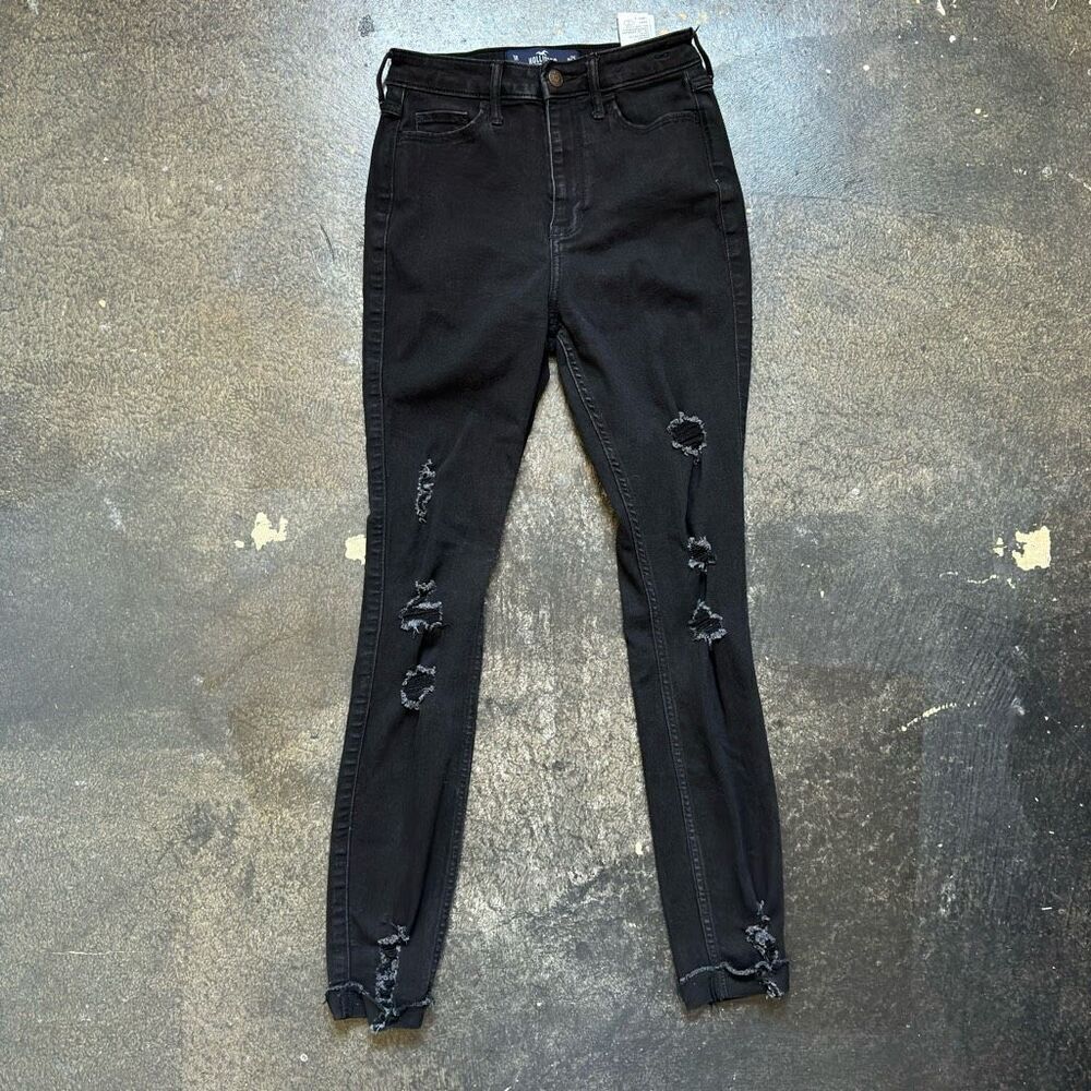 Hollister Black Curvy Ultra High Rise Super Skinny Classic Stretch Jeans Sz 1R